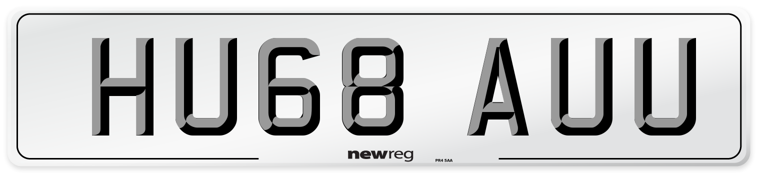 HU68 AUU Number Plate from New Reg